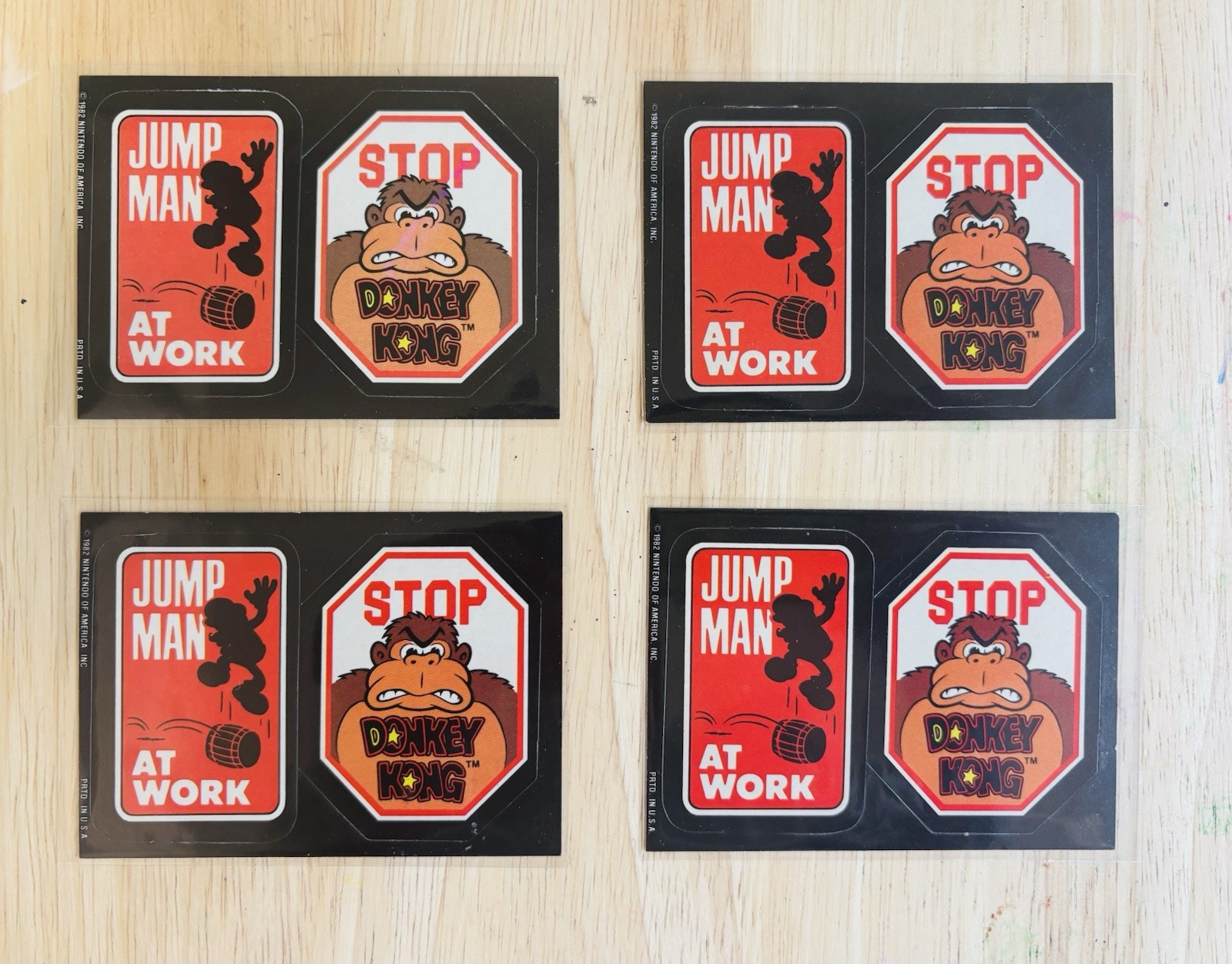 1982 Topps Donkey Kong #23 Jumpman Mario Rookie Sticker Lot of 4 Vintage