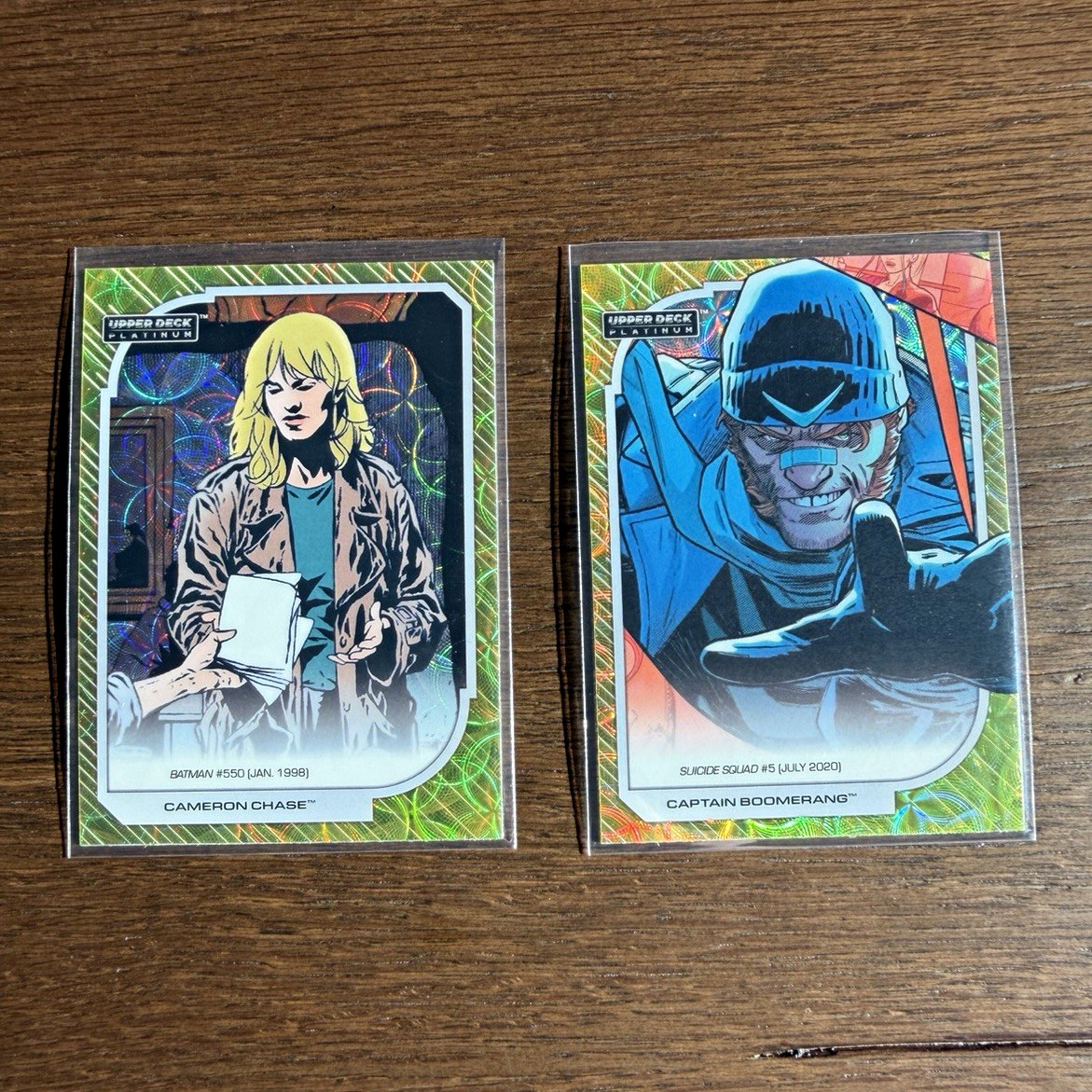 2026 Upper Deck Platinum DC Yellow Spotlight /399 2 Card Lot Boomerang Chase 190