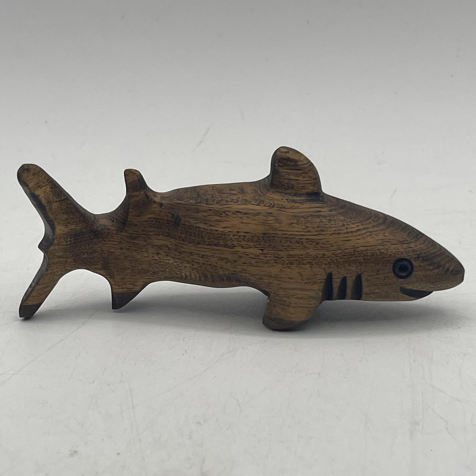 Vintage Hand Carved Wooden Shark Figurine 5.25\