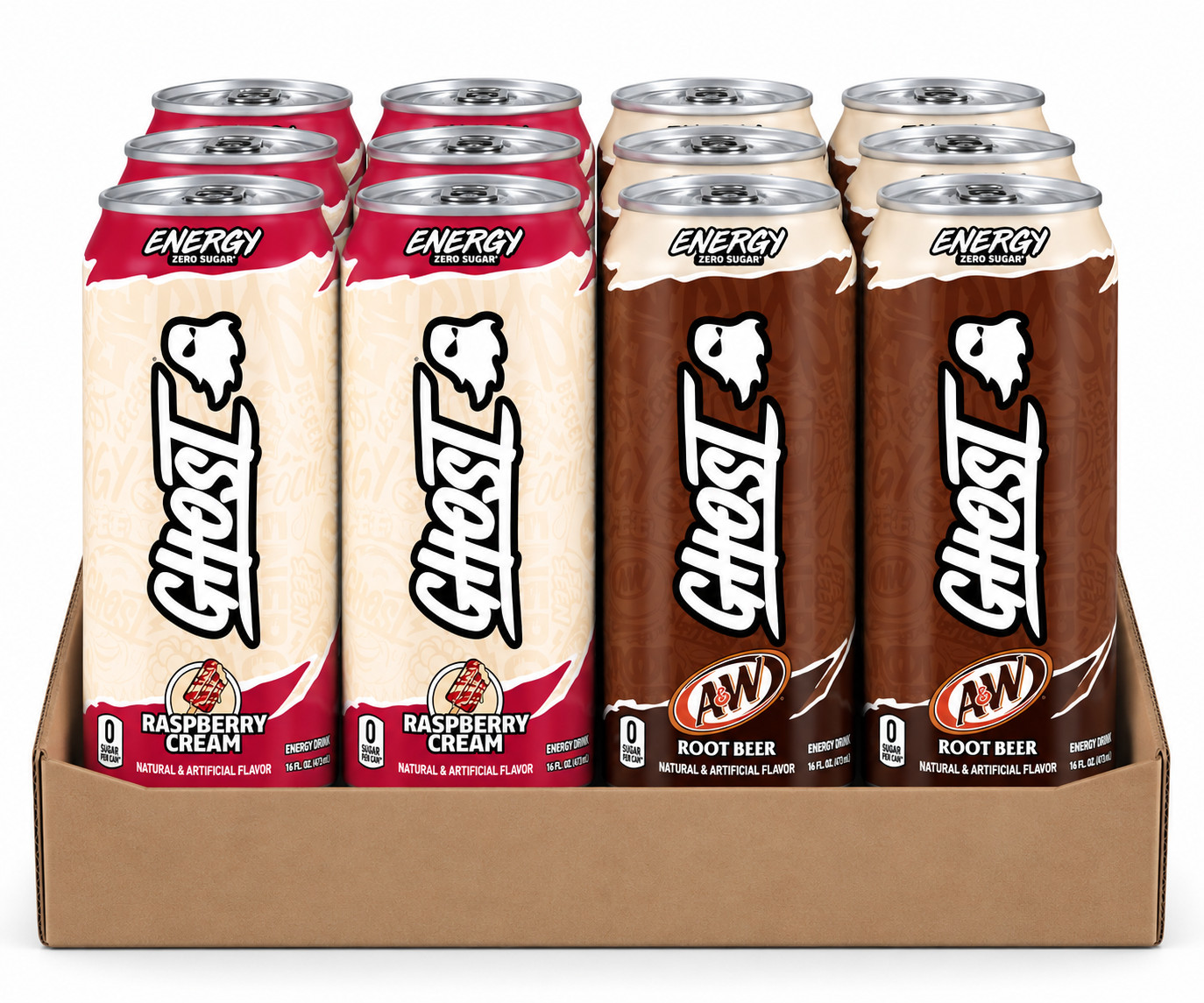 New Ghost Flavors: Root Beer and Raspberry Cream Variety Pack (12pk)