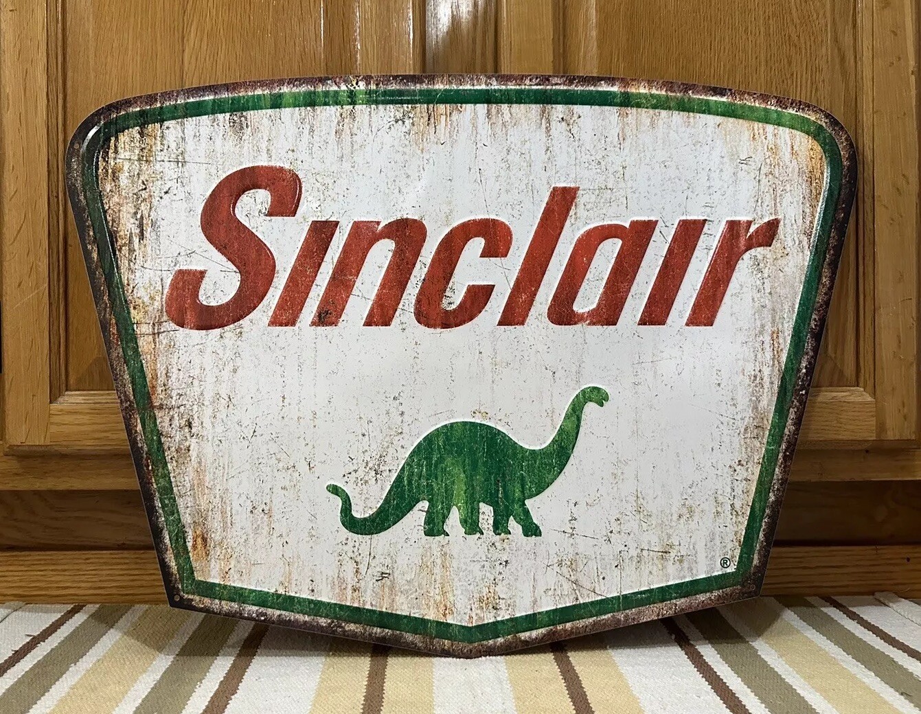 Sinclair Dino Gasoline Metal Sign Garage Vintage Style Wall Decor Tools Oil Sinclair Dino Gasoline Metal Sign Garage Vintage Style Wall Decor Tools Oil
