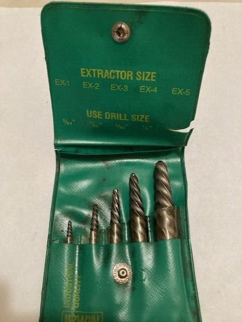MADE IN USA - VINTAGE IRWIN HANSON 5 PC SPIRAL SCREW EXTRACTOR SET