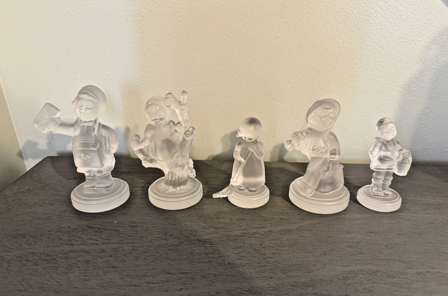 Goebel Germany Hummel Lot of 5 Crystal Frosted 1990 Postman Sweeper Wanderer etc