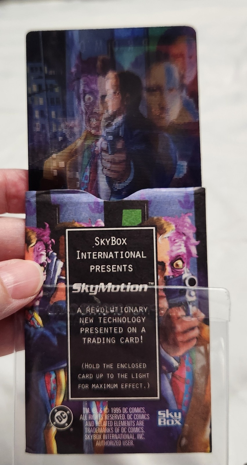PROMO CARD: DC VILLAINS SKYBOX 1995 ACTUAL SKYMOTION CARD TWO-FACE  RARE