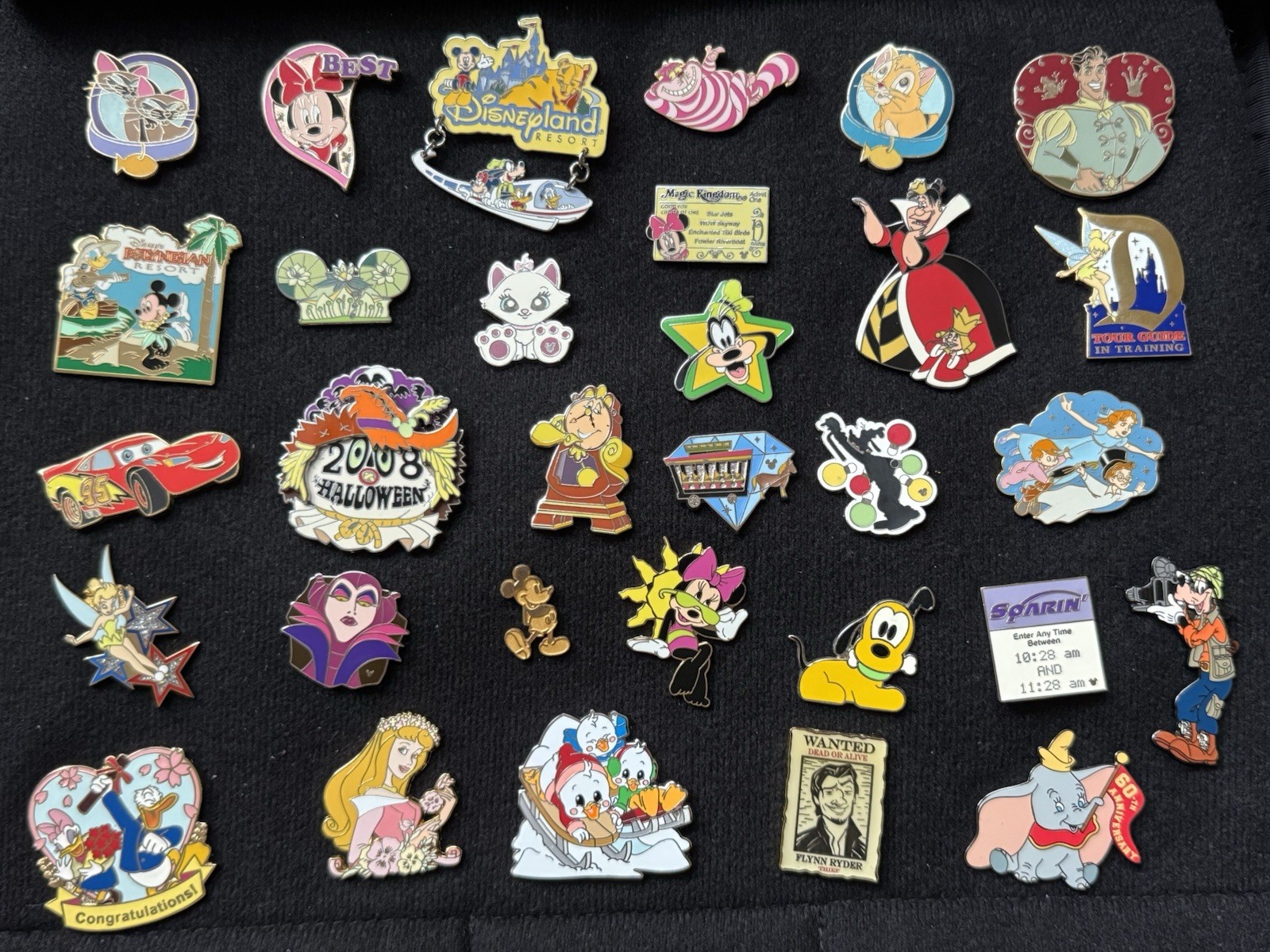 Lot Of 30 Disney Pins Characters And Attractions Dumbo Aurora Mickey Tink Goofy