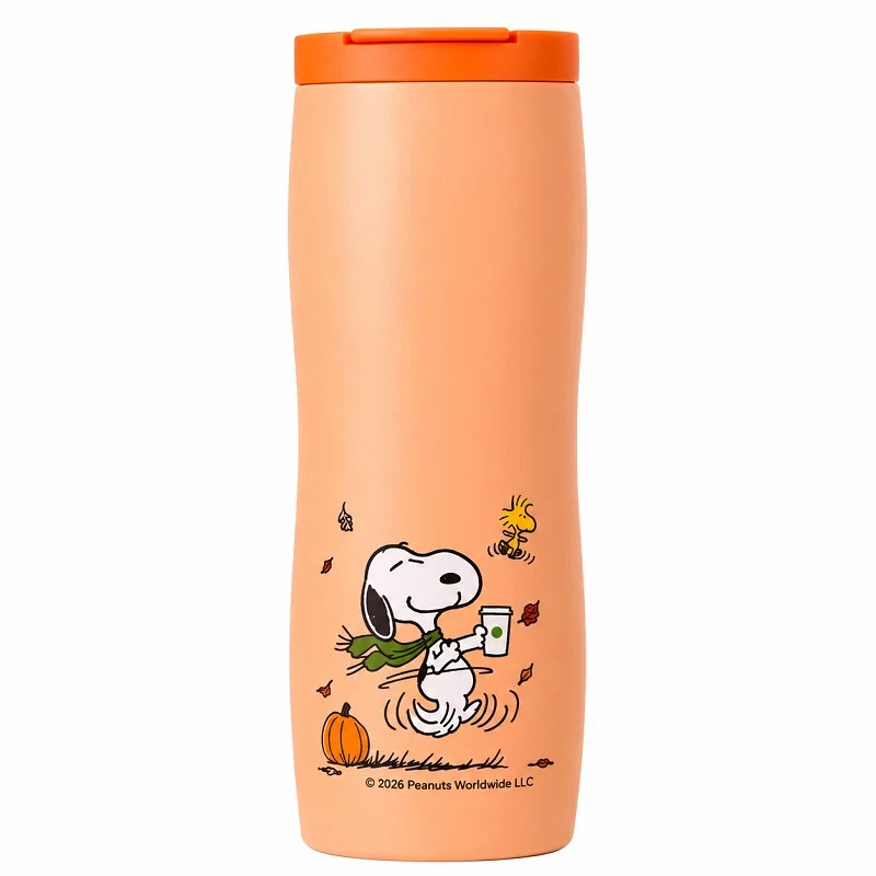 2026 Starbucks Korea Peanuts Snoopy Pumpkin Flowline Stainless Tumbler 473ml
