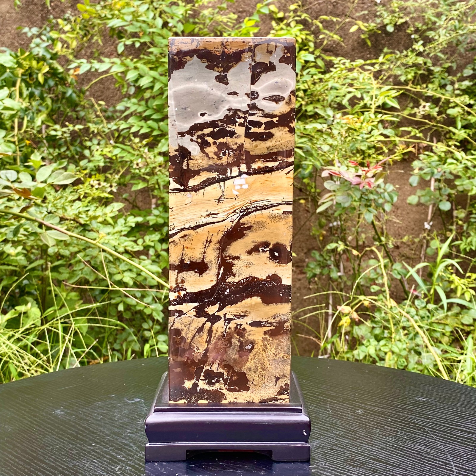 17.4LB  Natural Chinese Landscape Picture Stone Slab Healing Crystal Decor Woo
