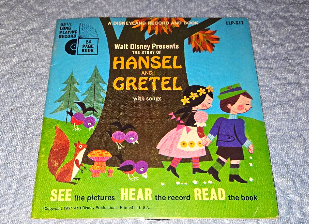 Disneyland Records Disney Hansel and Gretel Read-Along Book & Record 1967