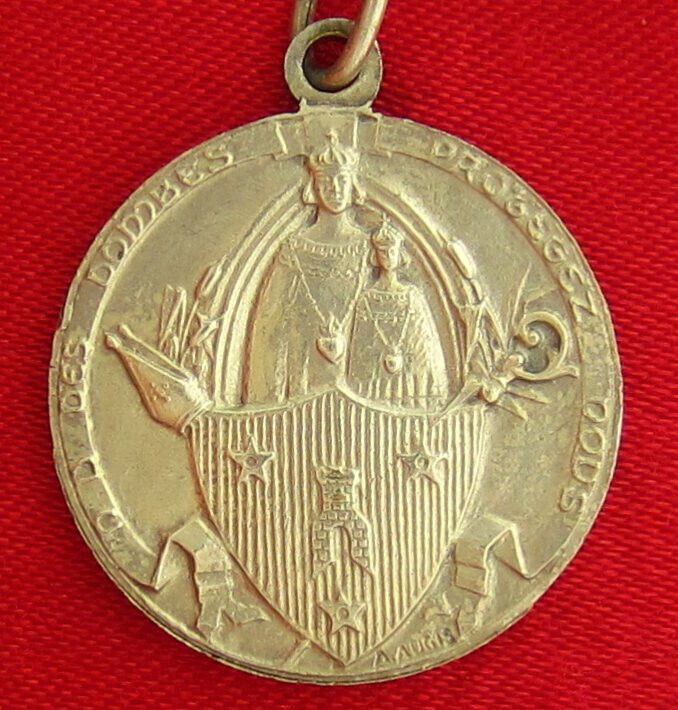 Vintage SAINT BERNARD Medal MARY JESUS French Religious Holy Medal By A. AUGIS