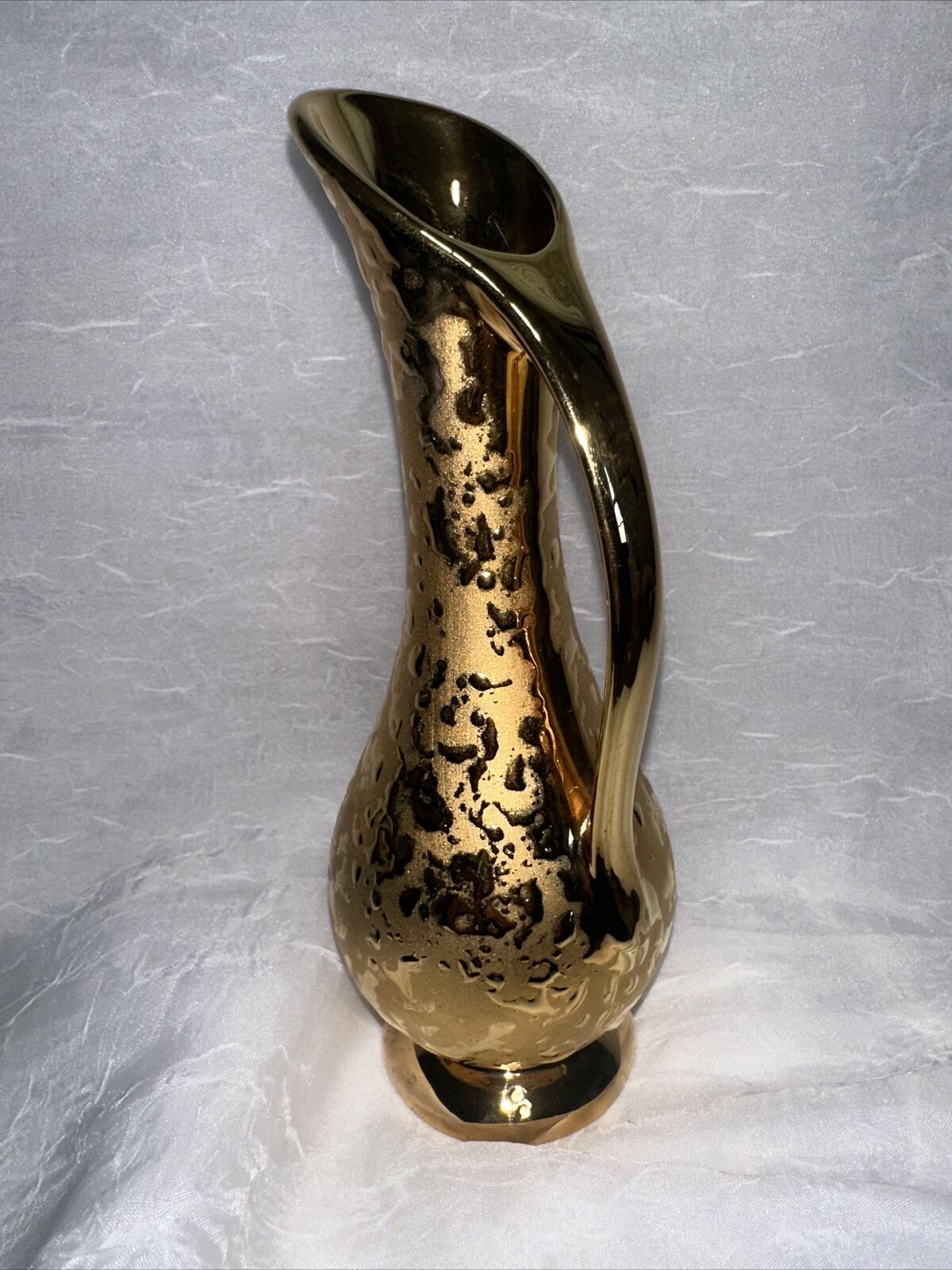 dixon art studio 22k gold plate weeping vase / pitcher