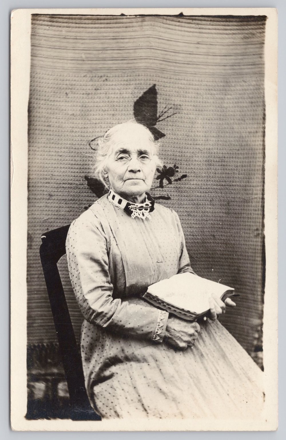 RPPC Elderly Woman w/ Book Portrait Vintage Real Photo Postcard c1900s RPPC Elderly Woman w/ Book Portrait Vintage Real Photo Postcard c1900s