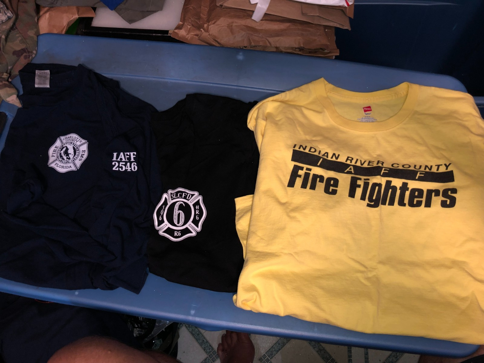3 Different FLORIDA Counties FIRE Rescue IAFF T Shirts Large