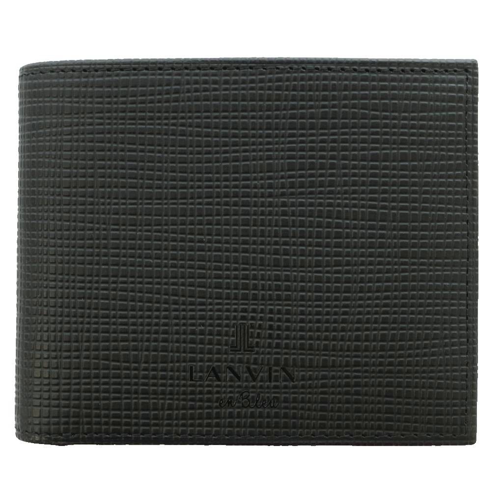LANVIN en Bleu Black Leather Bifold Wallet Women’s Compact with Box (Ages 14+)