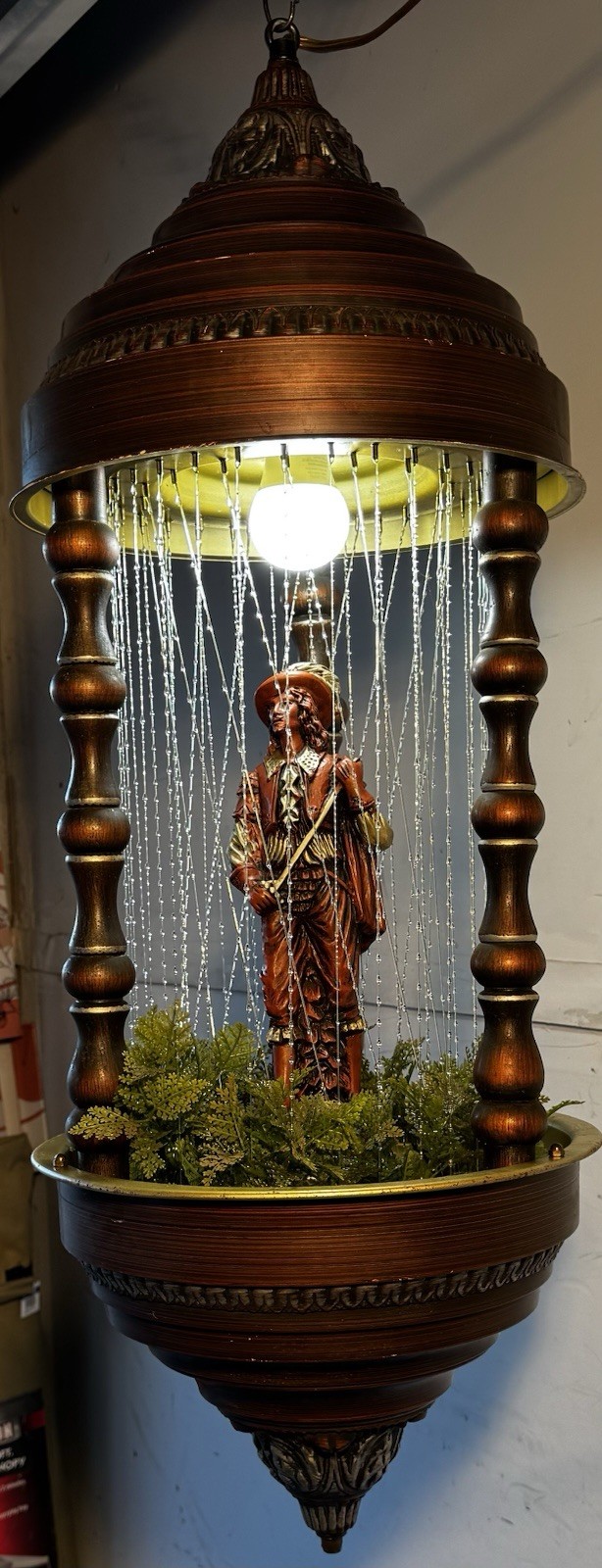 Rare VTG 1965 Creators Inc Don Juan large Oil Rain Lamp Hanging Light Working