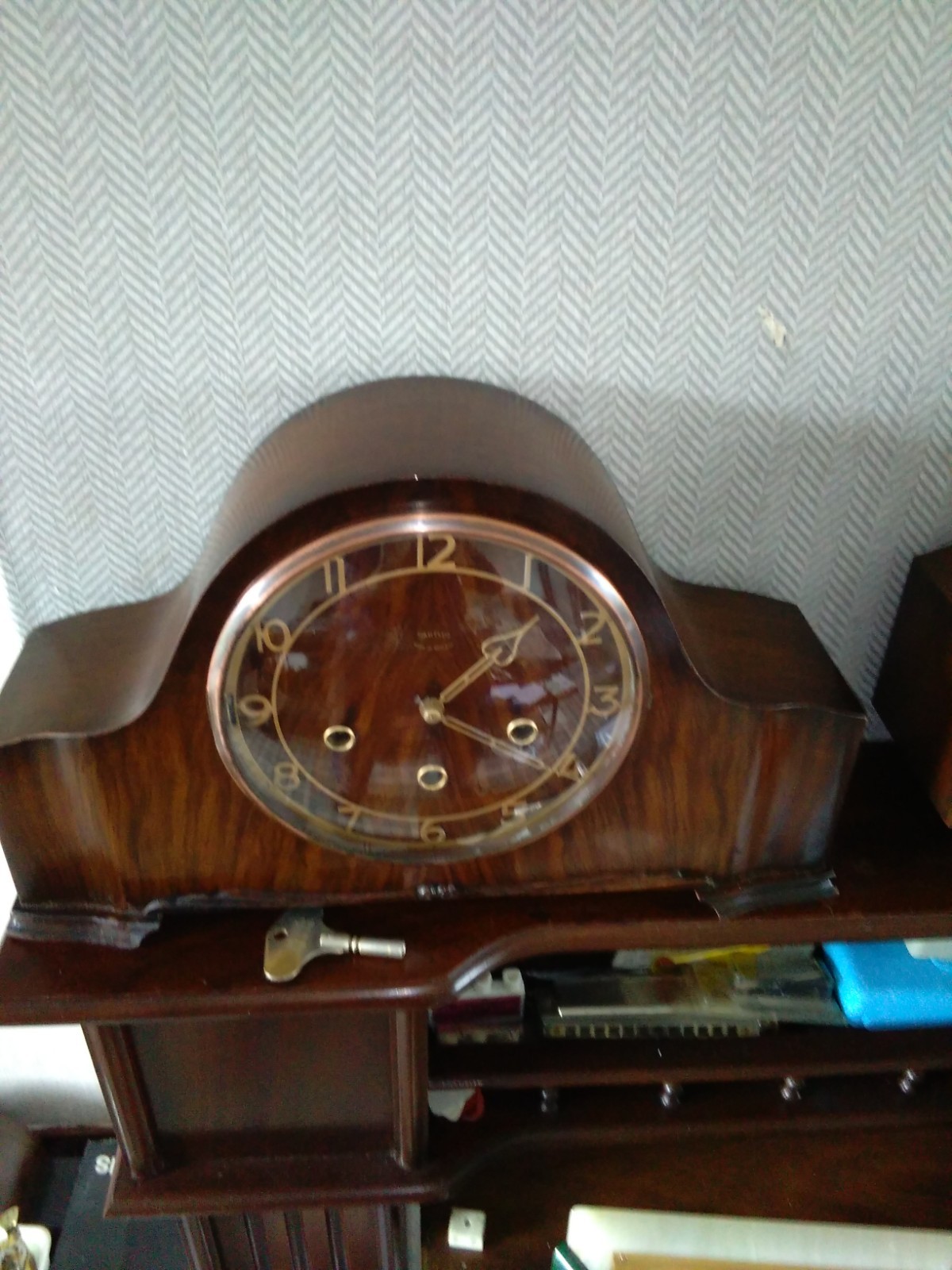 SMITHS WORTHING WESTMINSTER CHIME 8 DAY MANTLE CLOCK WORKING INSTRUCTIONS V G C