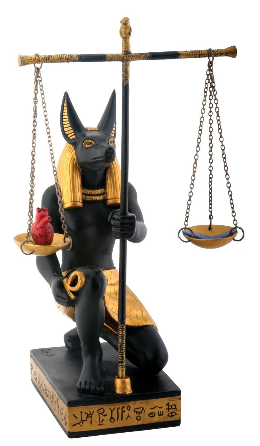 SUMMIT COLLECTION Black and Gold Anubis Scales of Justice Egyptian Statuette