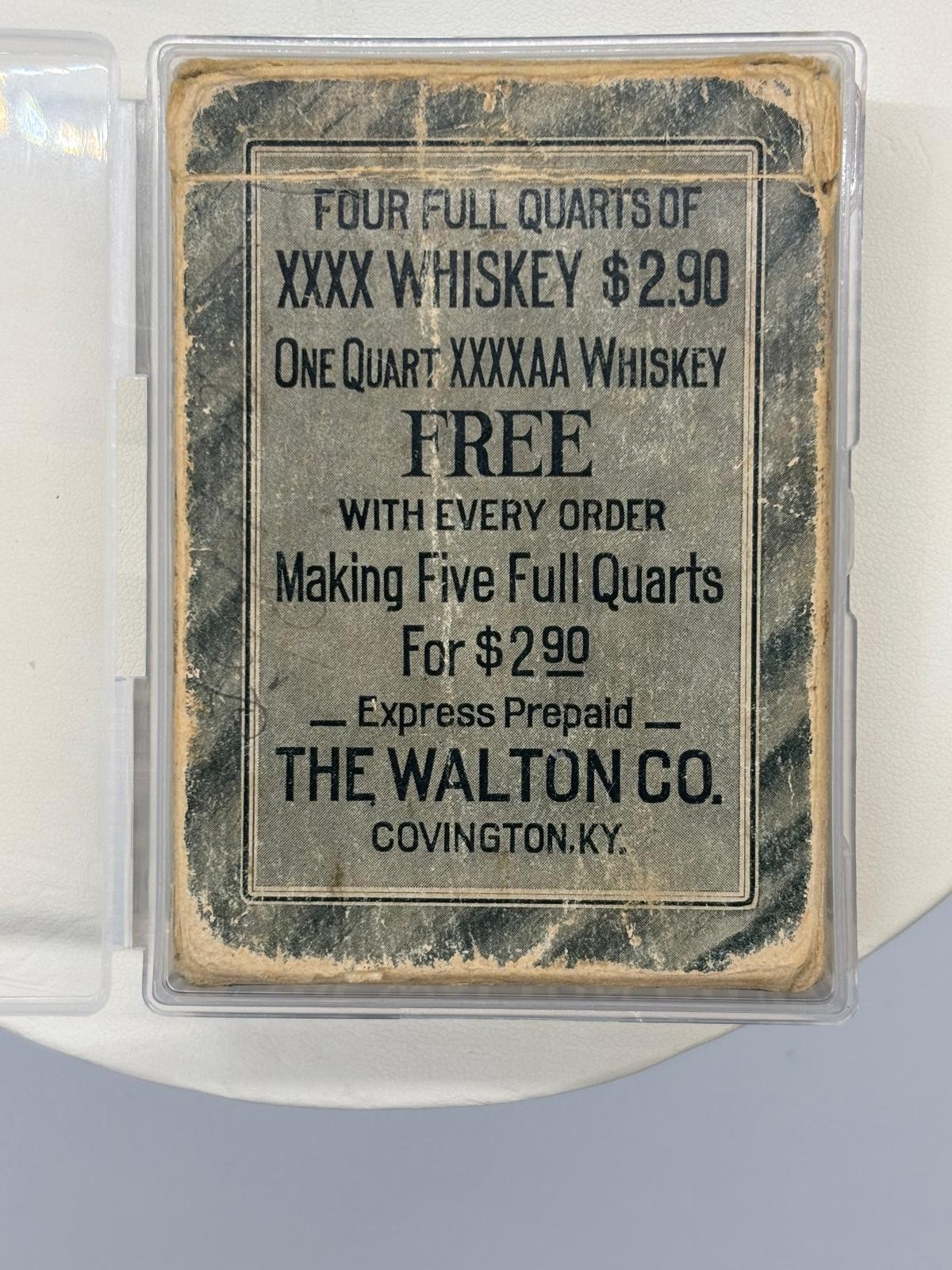 Antique 1890s The Walton Co Whiskey Advertising Playing Cards Covington KY Rare