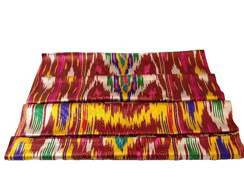 AUTHENTIC UZBEK KHAN ATLAS SILK BLEND FABRIC- TRADITIONAL FABRIC OF CENTRAL ASIA