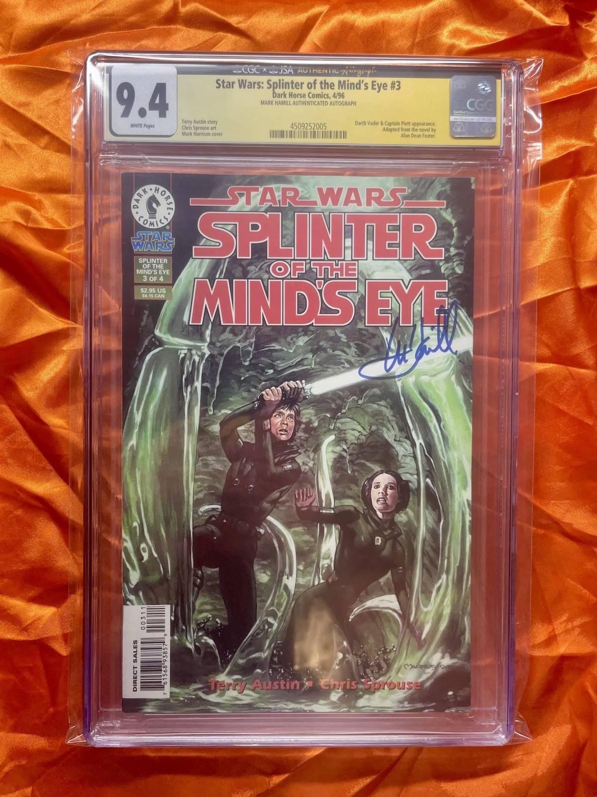 Star Wars: Splinter of the Mind’s Eye # 3•CGC 9.4•Signed by MARK HAMILL aka Luke