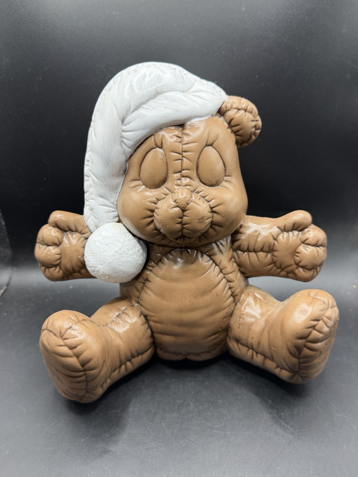 Vintage 1985 Lena\'s Molds Ceramic Teddy Bear Sleeping Nightcap Figurine 9\