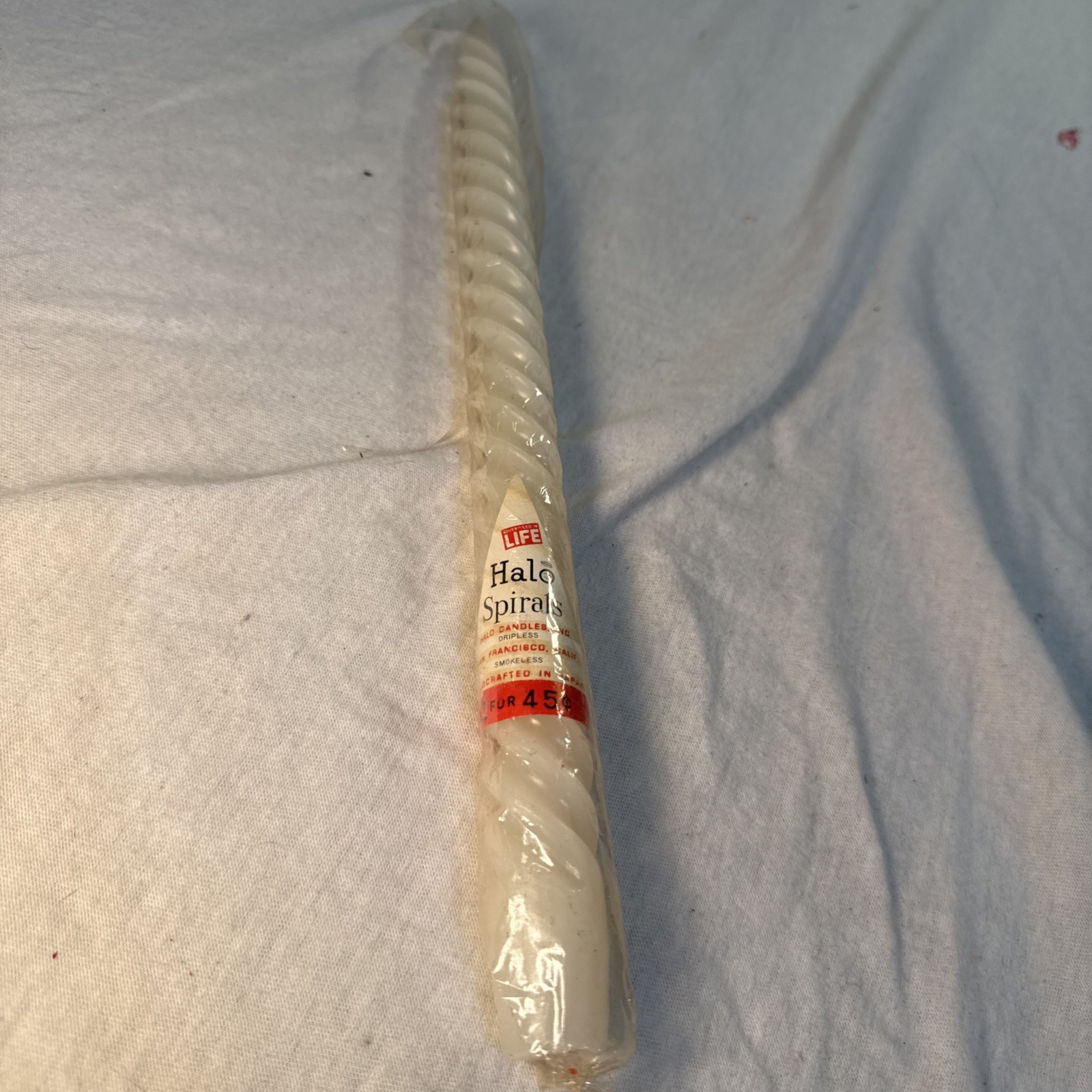 Vintage Halo Spirals White Taper Candle Twist Candle 11