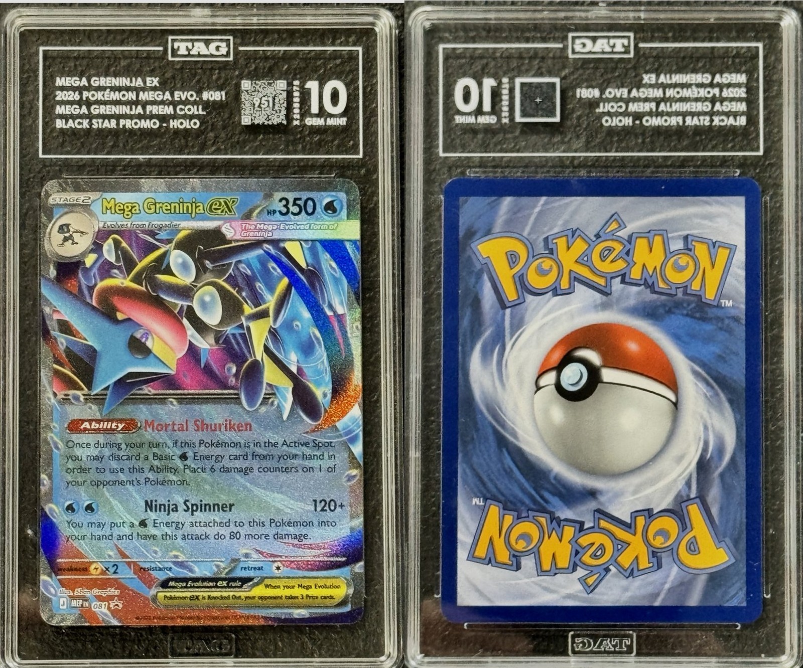 Mega Greninja Ex 2026 Pokémon Black Star Promo MEP 081 Holo TAG 10 951 Score