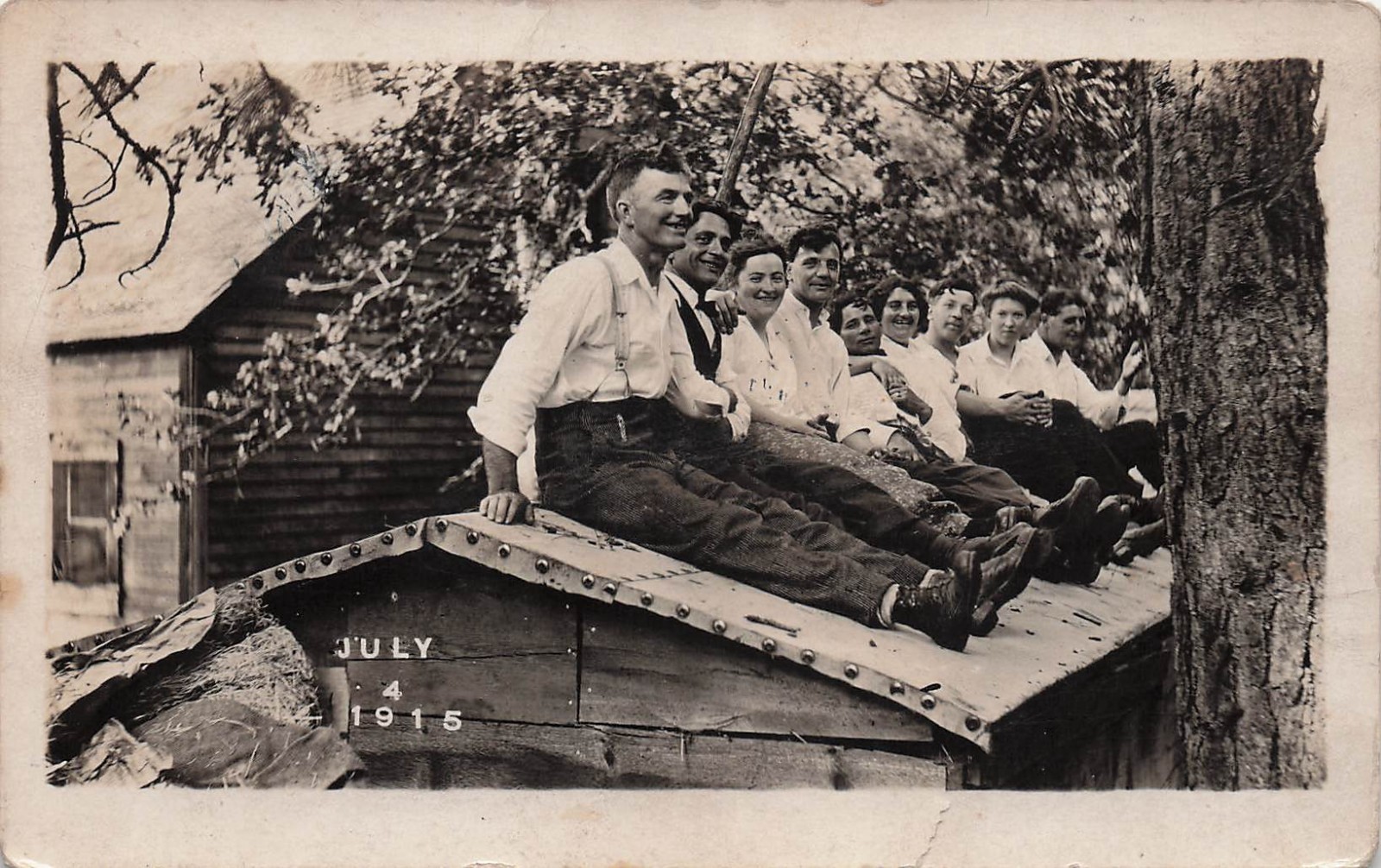 RPPC Klickitat Washington WA Lumber Mill Workers 4th of July Photo Postcard I29