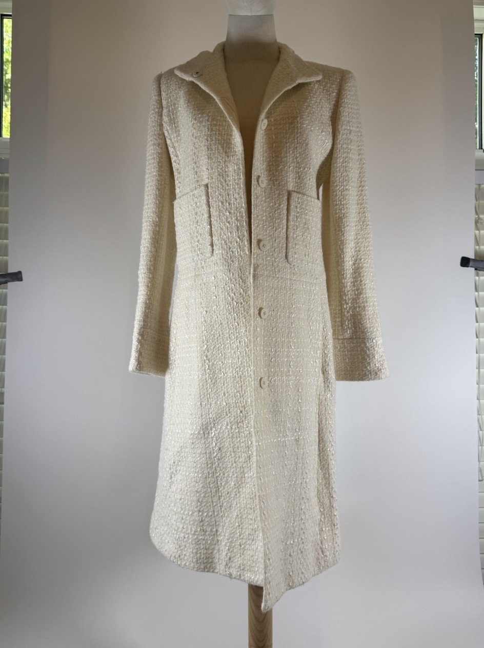 oscar de la renta tweed jacket white size 4