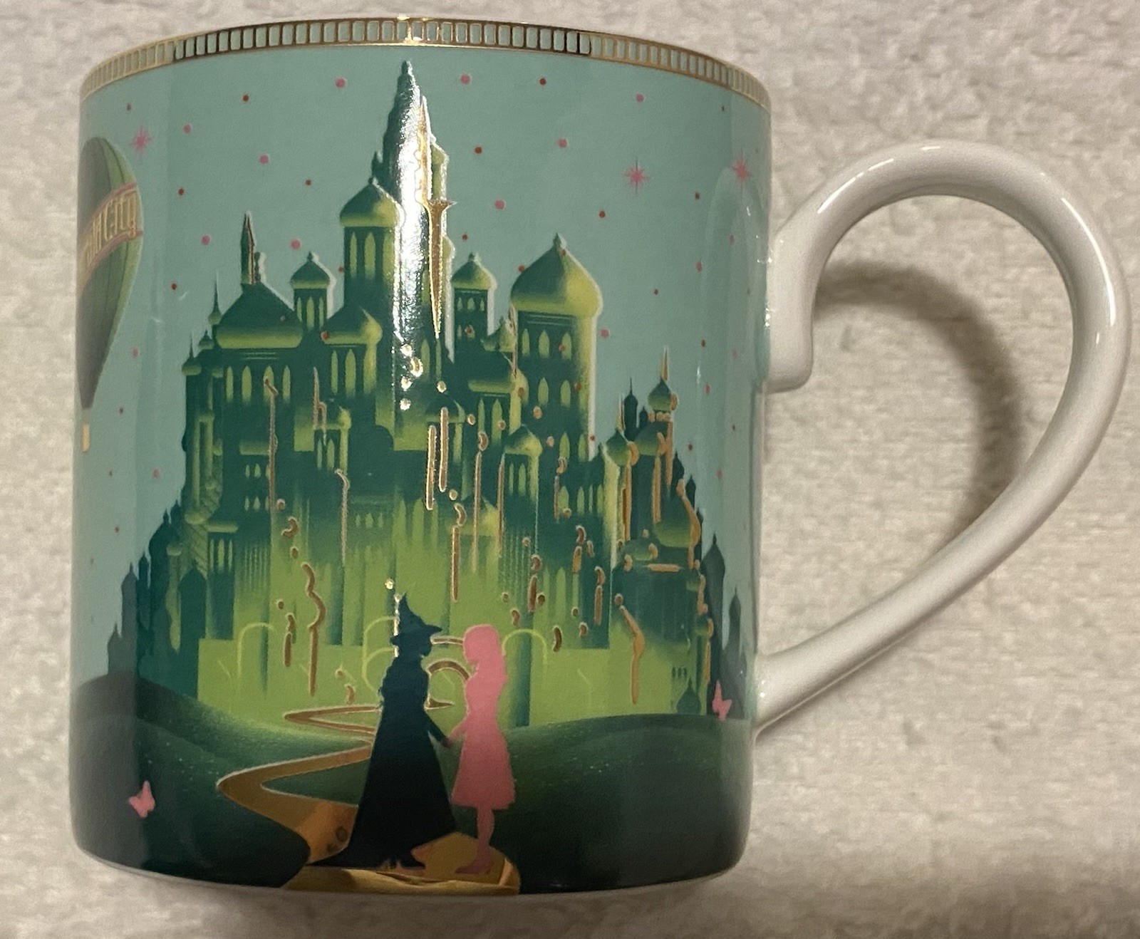 RARE Wicked Movie Elphaba Glinda Oz Gold Trimmed Fine China Cup Marks & Spencer
