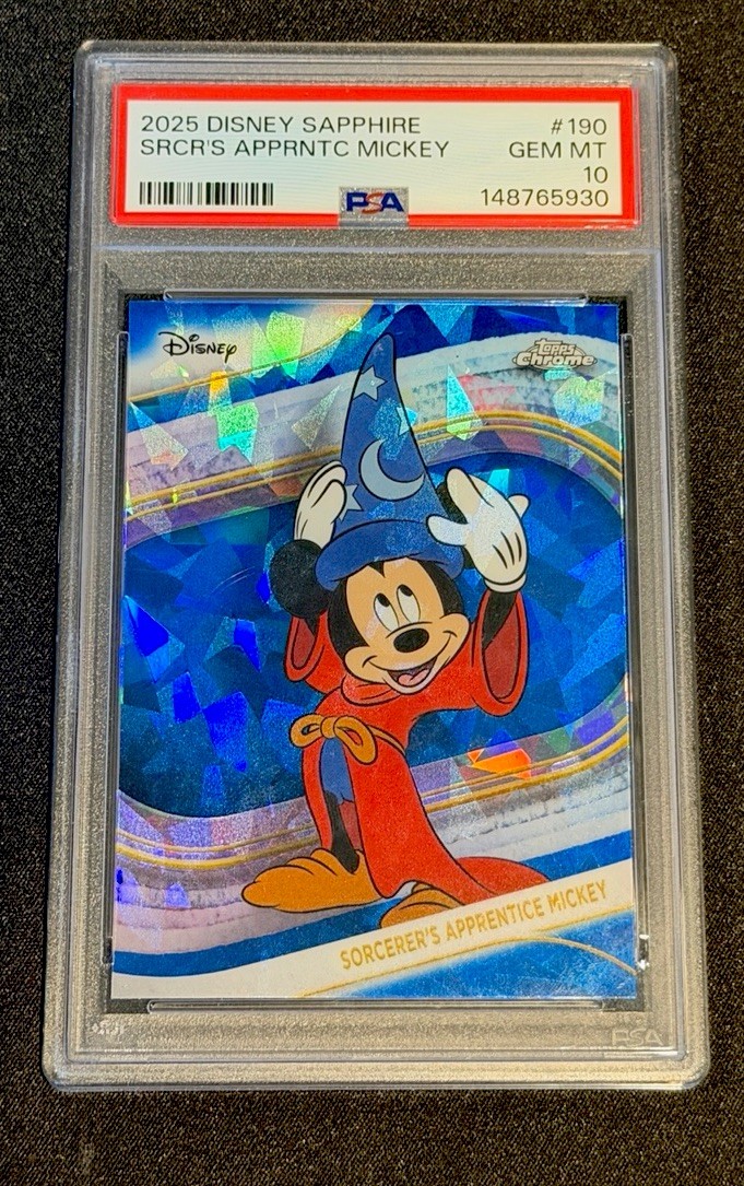 2025 Topps Chrome Sapphire Sorcerer Mickey PSA 10