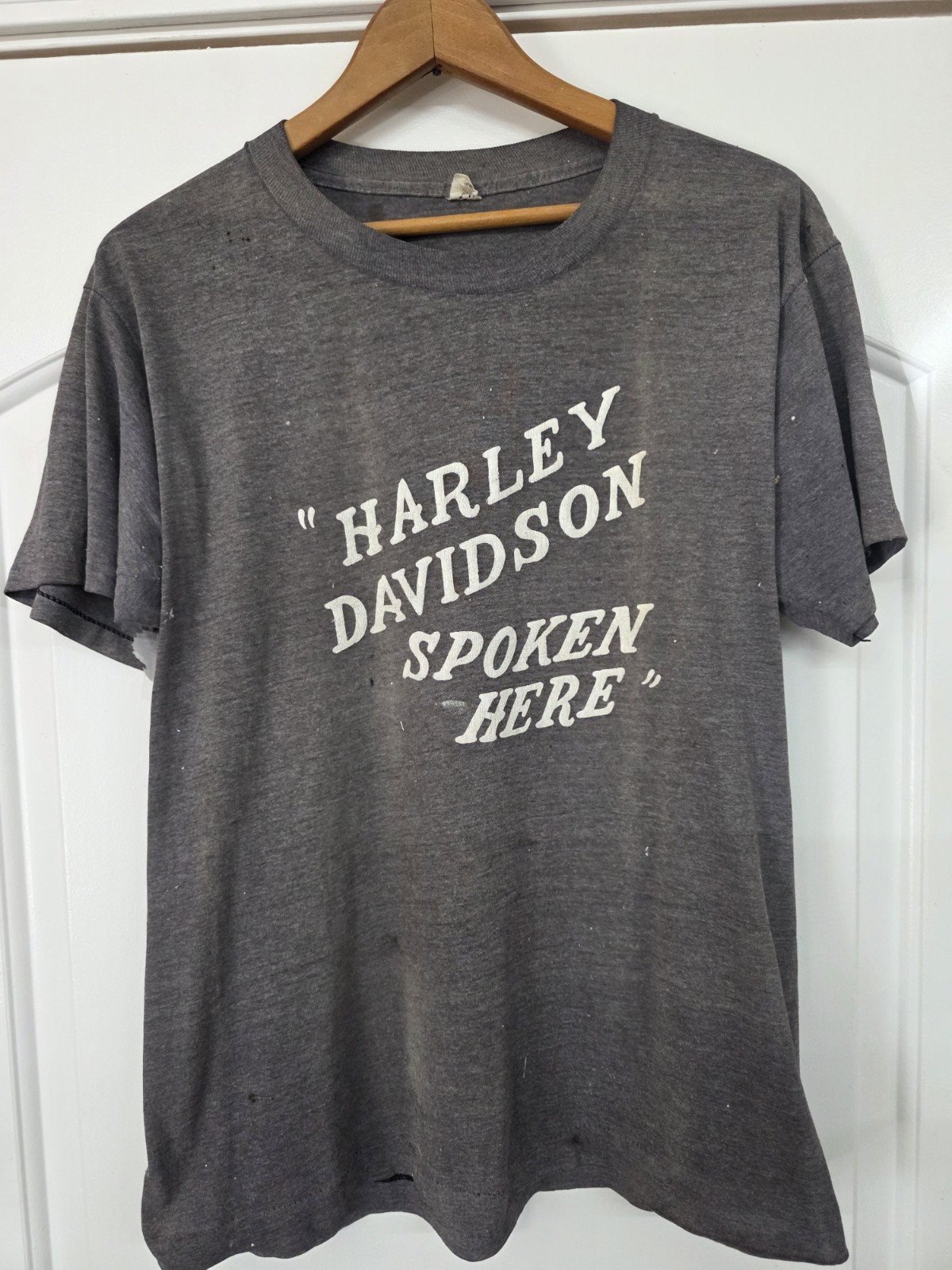 Vintage 1970s-80s Harley-Davidson White  Eagle Repair Shop Single Stitch T-shirt