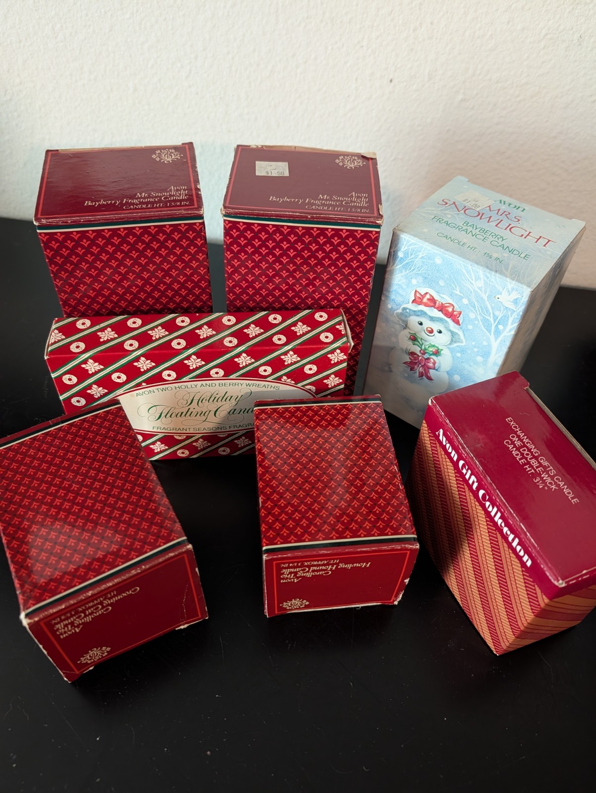 VTG Lot AVON Holiday Candles Mr & Mrs Snowlight Caroling Cat & Dog + NEW NOS NIB