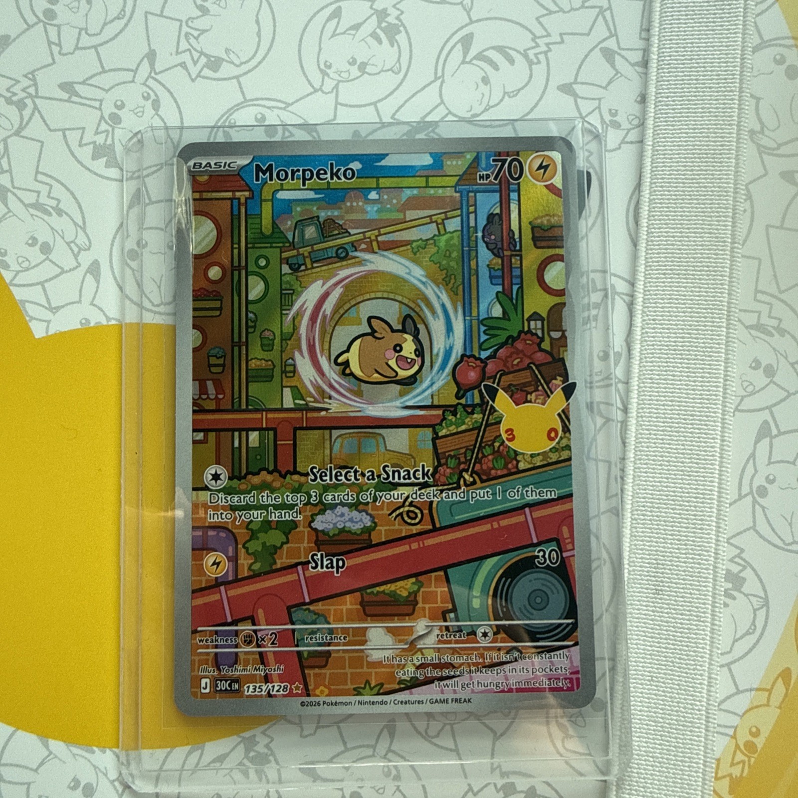Pokémon TCG Morpeko Illustration Rare 135/128 30th Anniversary NM