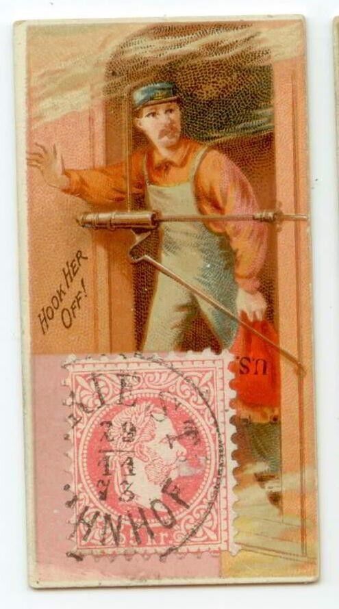 c1889 Duke\'s Postage Stamp card - Hook Her Off - Austria stamp