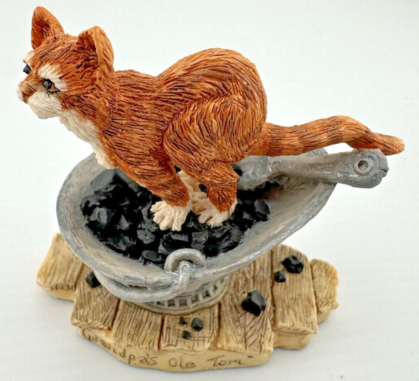 Lowell Davis Grandpas Old Tom Cat Coal Scuttle Figurine Country Decor Vintage