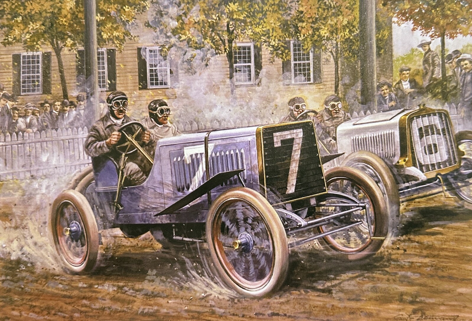1904 Vanderbilt Cup Race Carlo Demand Art Print Heath Panhard Pope-Torpedo