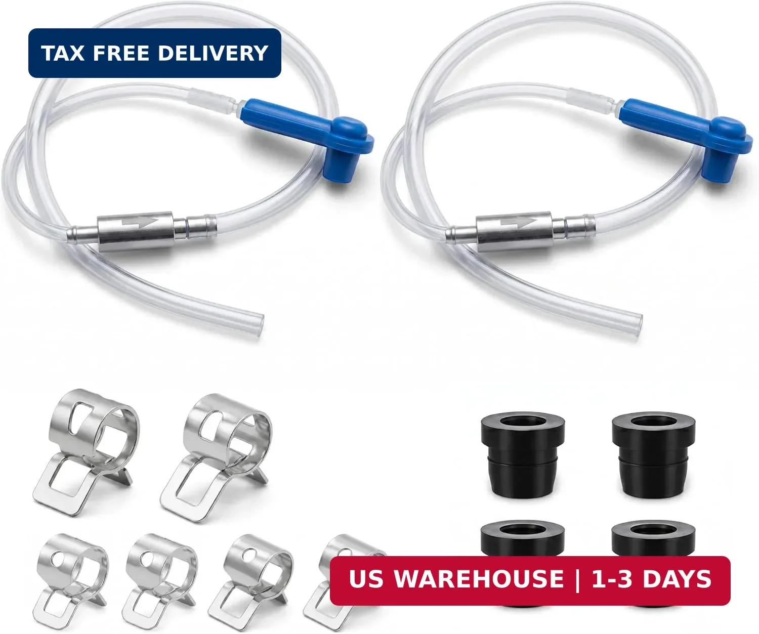 Universal Brake Bleeder Kit with One Way Check Valve, Adapter & Hose - Hydraulic