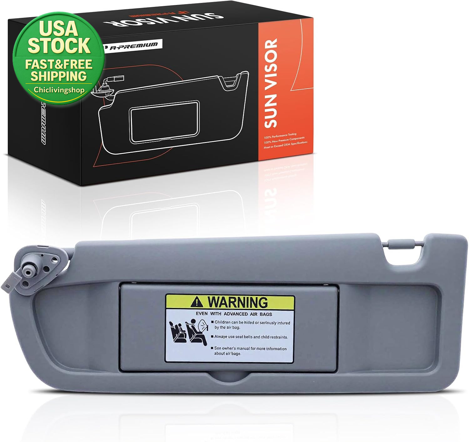 Left Driver Side Sun Visor Light Gray for Honda Civic 2006 2007 2008 2009 2011