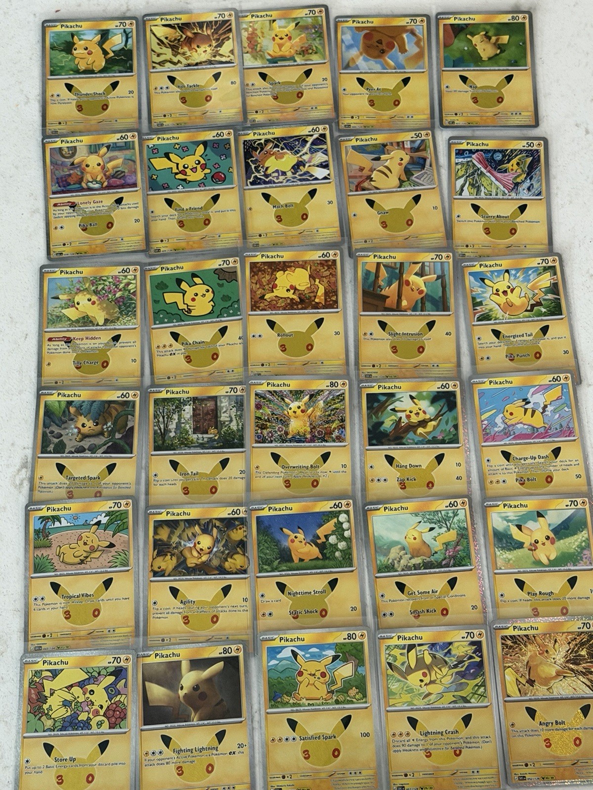 Pokemon 30th Anniversary Complete Pikachu Set 1-30 ENG NM