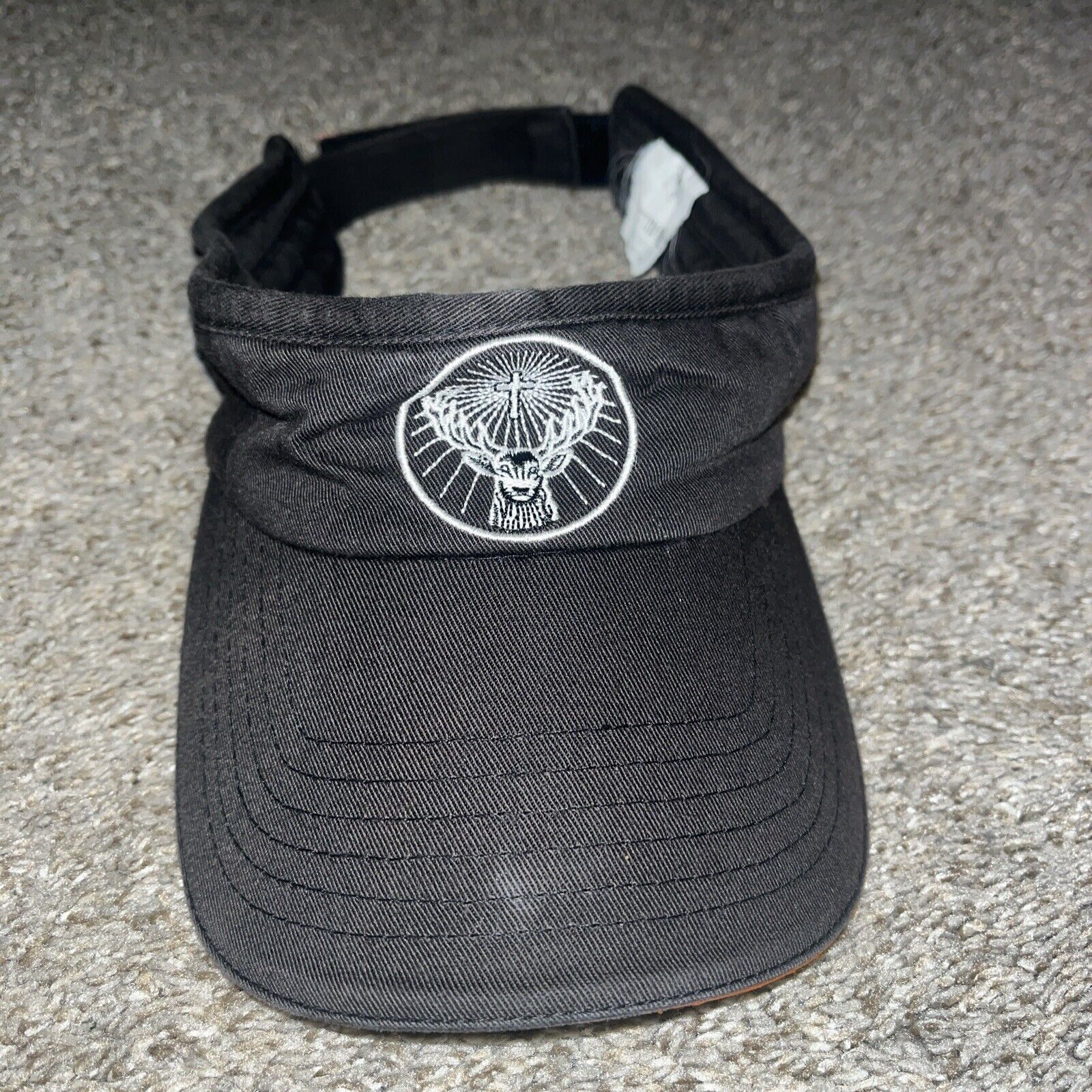 Jagermeister Visor Black Logo Advertising Liquor Deer Stag Hat Cap