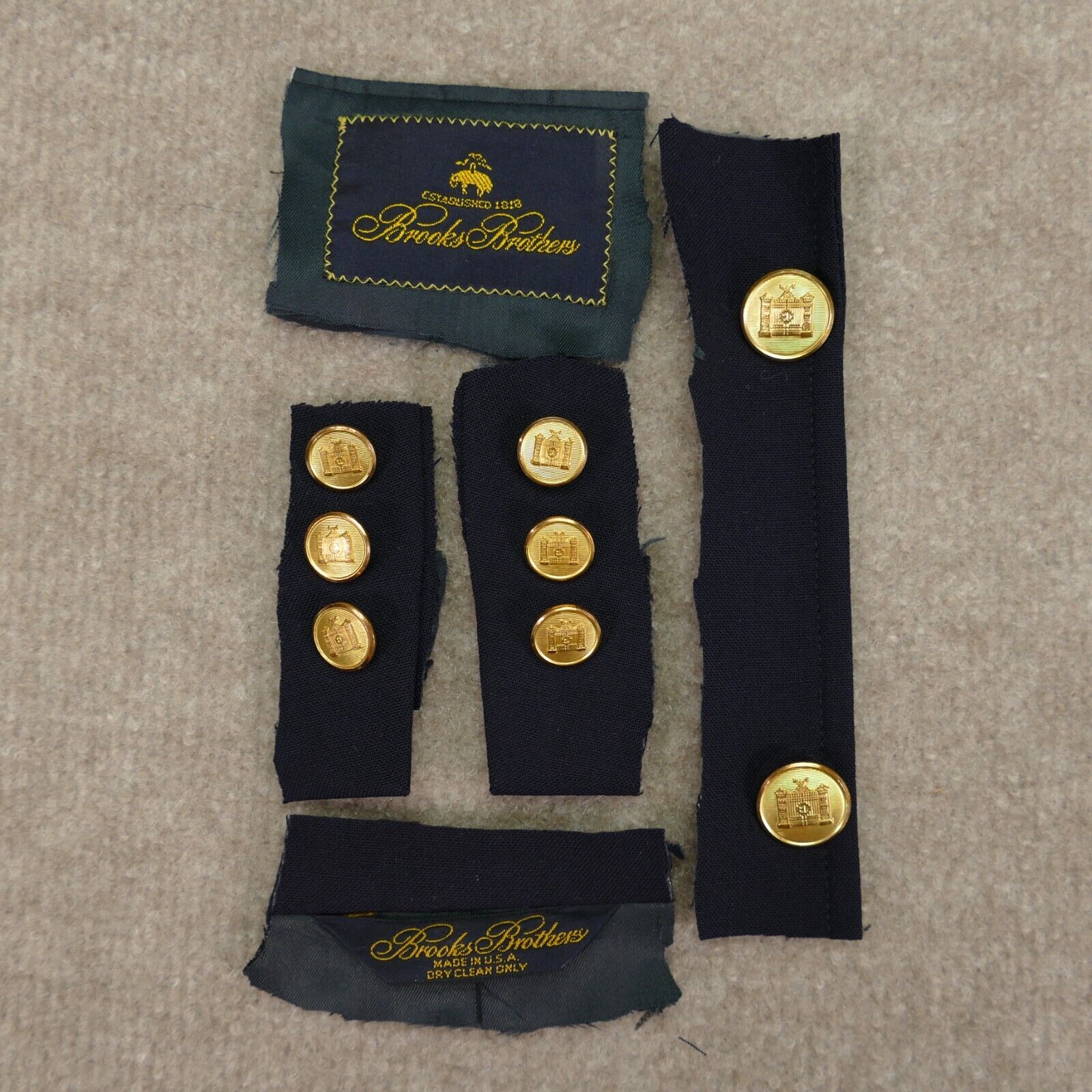 BROOKS BROTHERS 8 Gold Lambs Logo Replacement Buttons