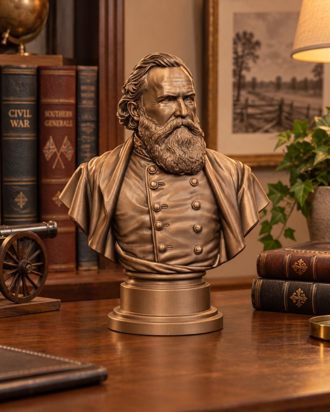 James Longstreet Bust, Civil War General Sculpture