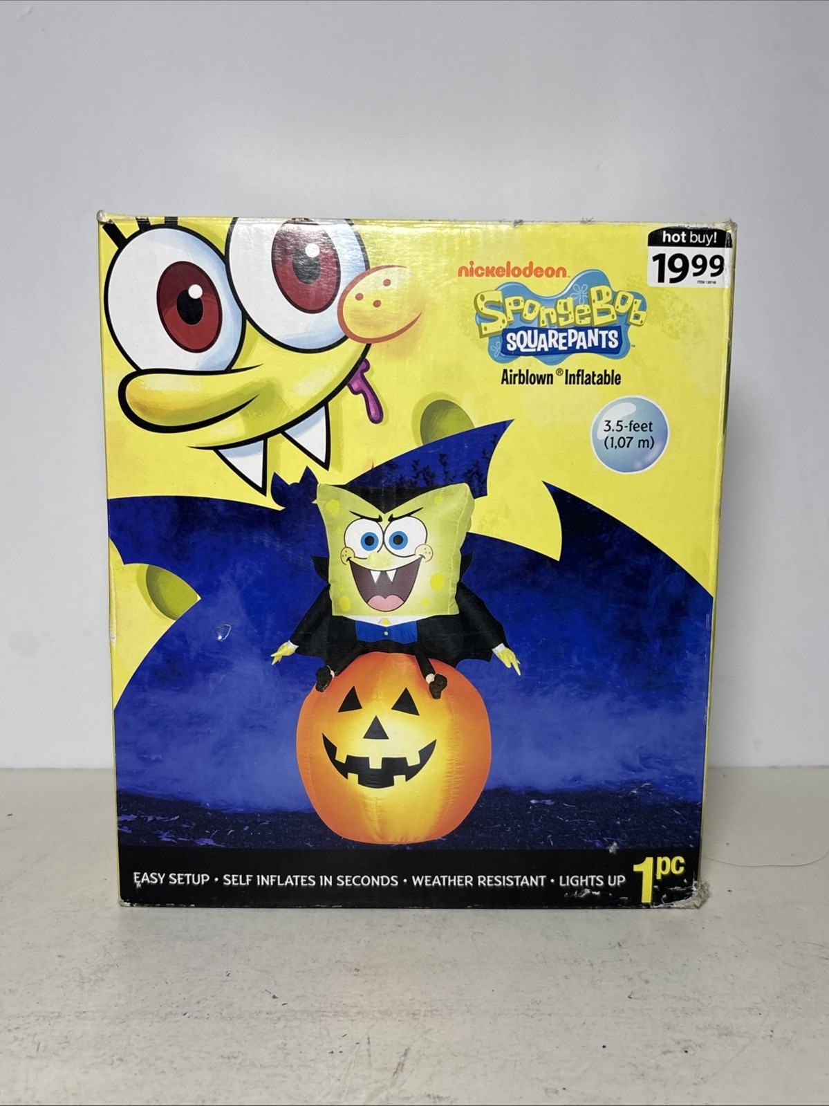 SpongeBob 3.5 Foot Inflatable Halloween Decor Vampire Gemmy 2011 WORKING SpongeBob 3.5 Foot Inflatable Halloween Decor Vampire Gemmy 2011 WORKING