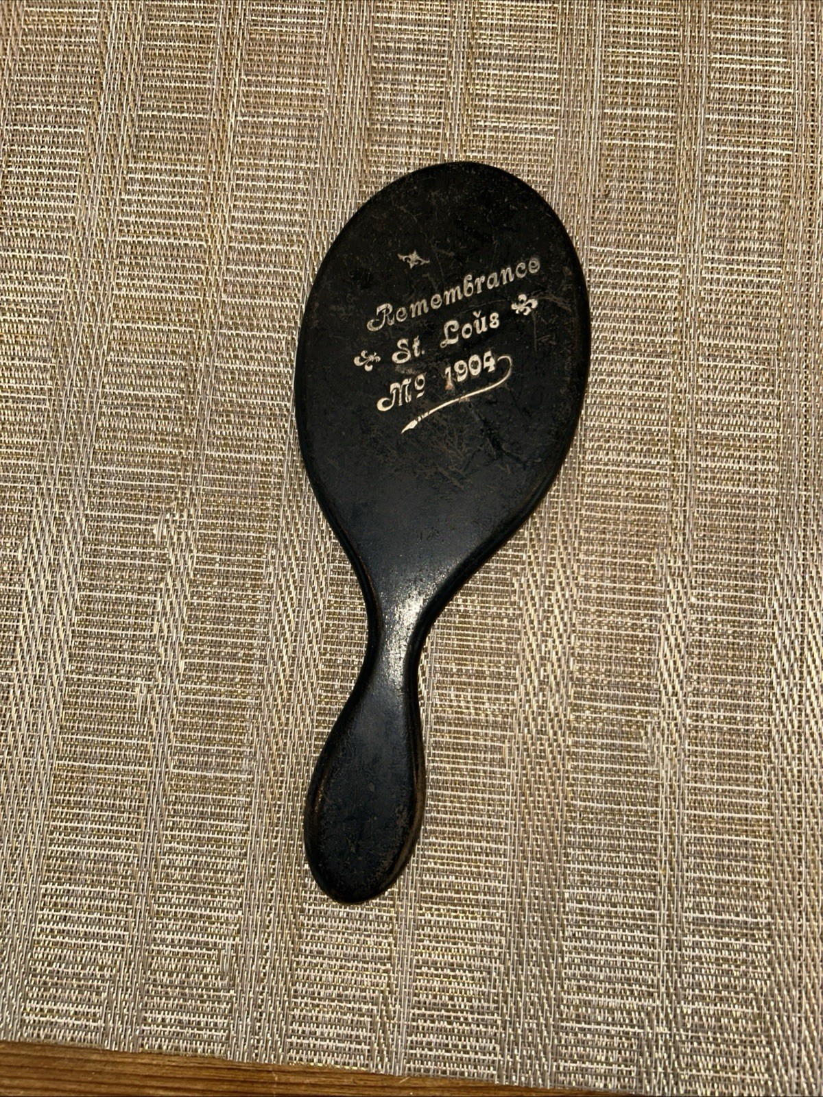 St. Louis Mo The Worlds Fair 1904 Hand Mirror Remembrance Wood USA