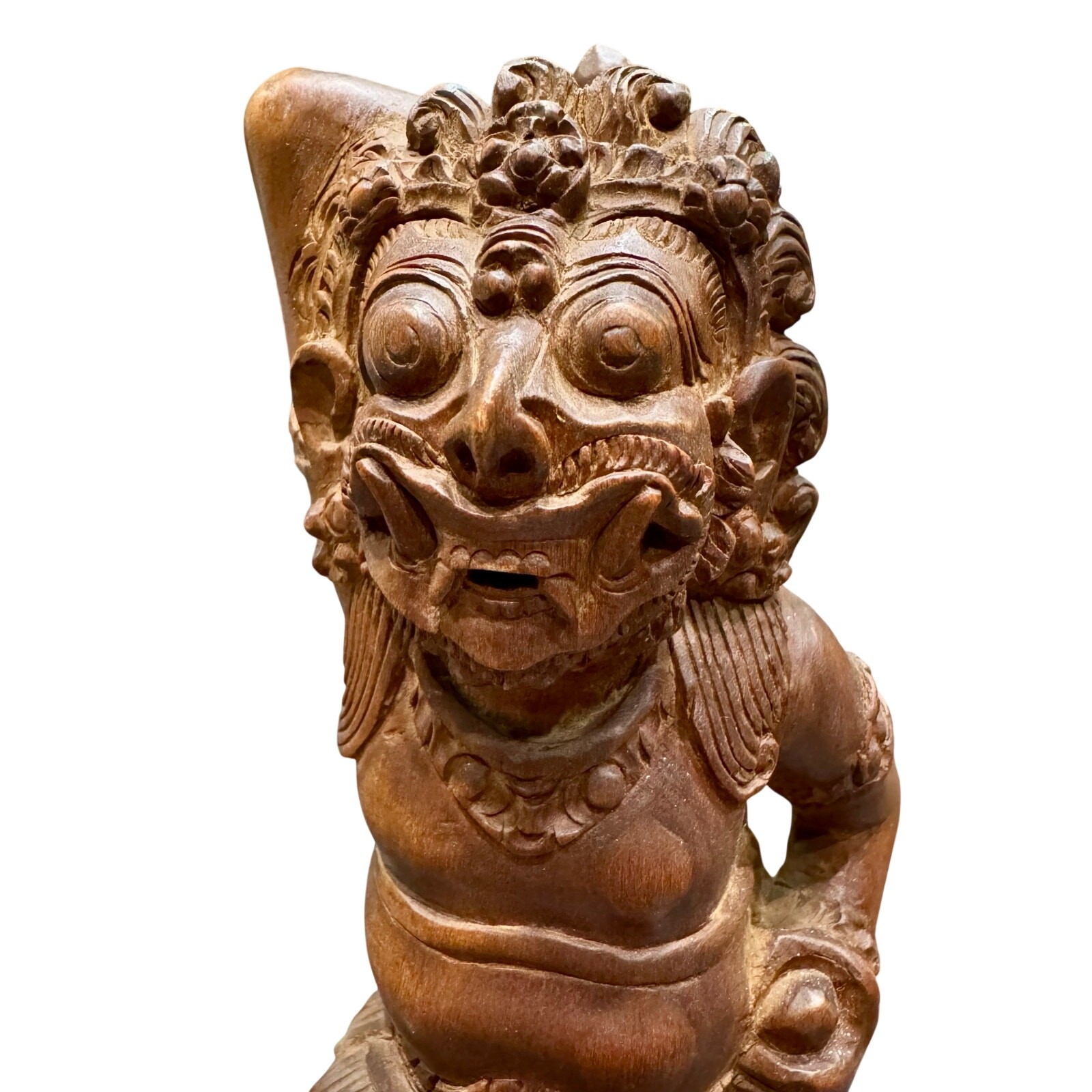 hand-carved vintage Balinese wooden statue Raksasa demon figure rare Detailed
