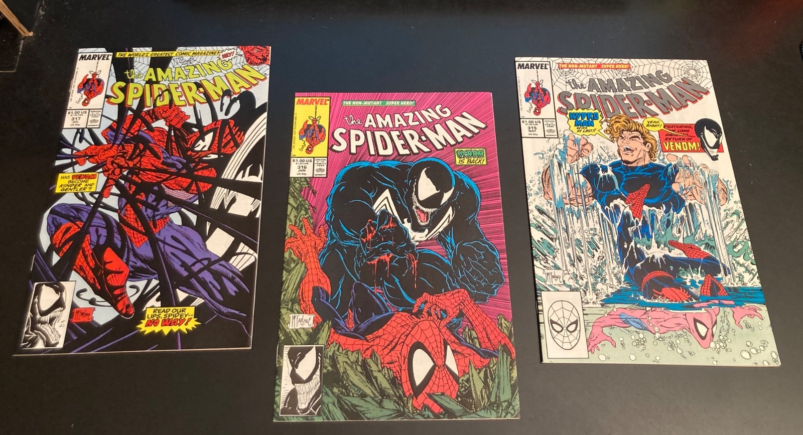 3 McFarlane/Venom Key AMAZING SPIDER-MAN #315,316,317 *NM- (9.0/9.2) Beauties*