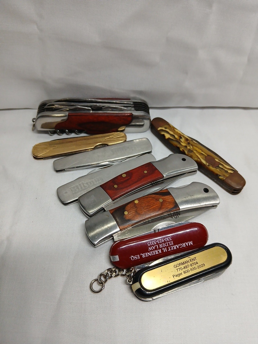 Pocket Knives Folding Lot of 9 Miscellaneous Blades Styles And Conditions Used
