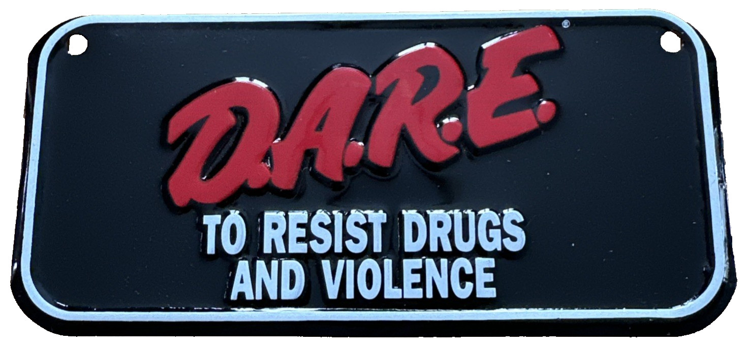 VTG RARE DARE Kid Bicycle License Plate Drug Abuse Resistance Education
