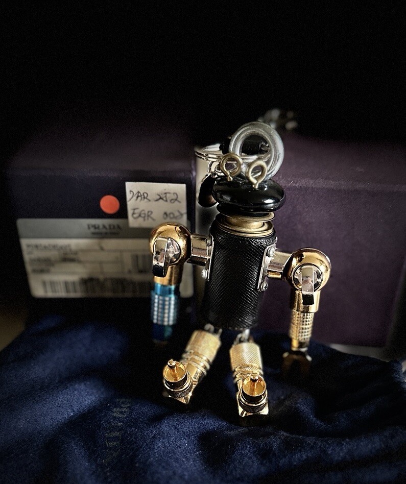 Rare Prada SS/17 Robin Black Robot Trick Keychain