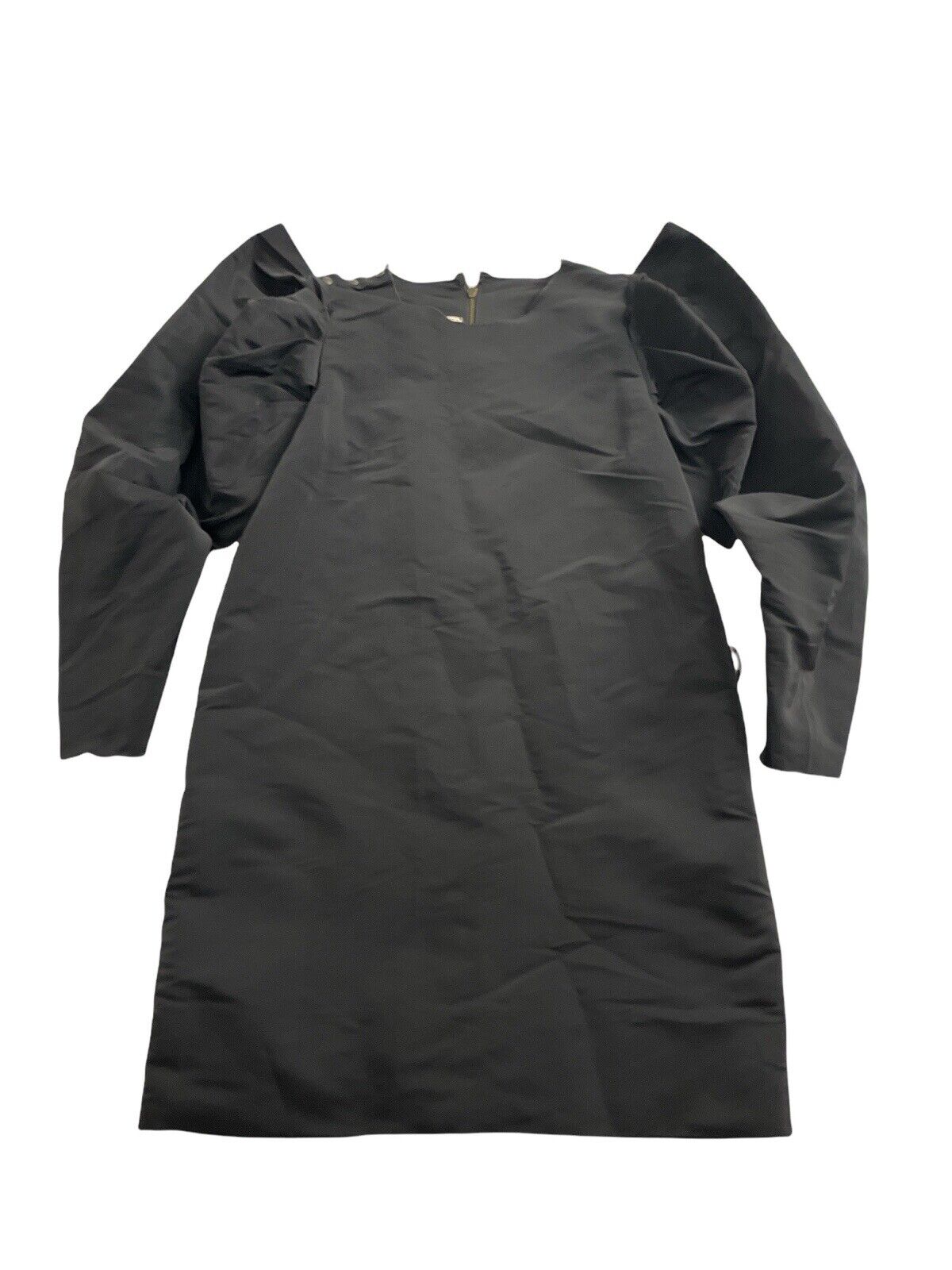 H&M Lanvin Sz 4 black structured taffeta dress